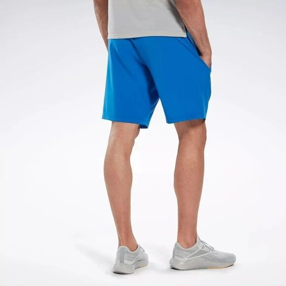 9. Reebok Woven NWT Moisture-Wicking 9" Drawstring Shorts Vector Blue - Picture 3 of 6